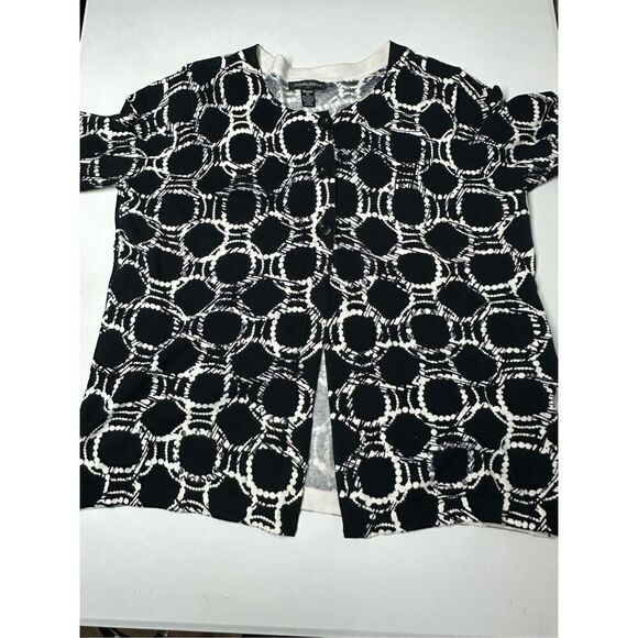 Designers Originals Bohemian Black Print Light Cardigan 3 Buttons Size 1X - Picture 11 of 12